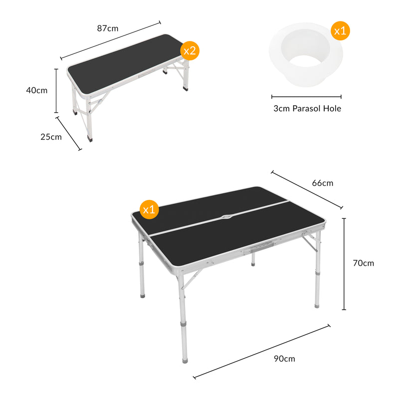 Load image into Gallery viewer, Portable Camping Table and Bench Set
