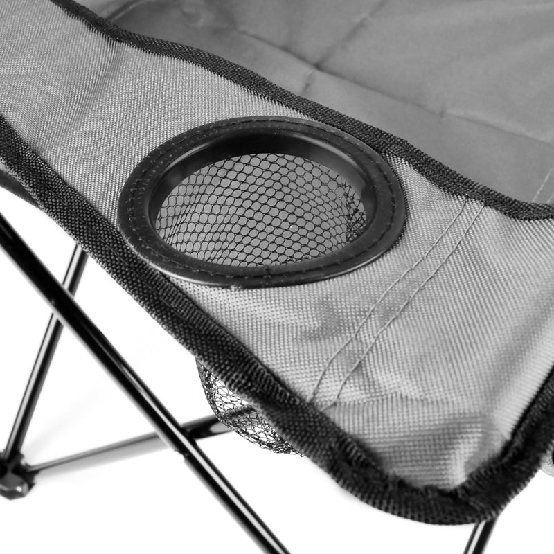 Load image into Gallery viewer, Folding Chair With Cup Holder - Grey
