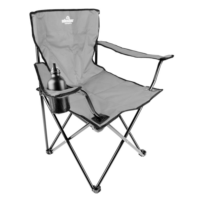 Load image into Gallery viewer, Folding Chair With Cup Holder - Grey
