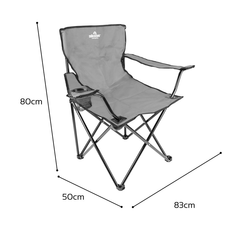 Load image into Gallery viewer, Folding Chair With Cup Holder - Grey
