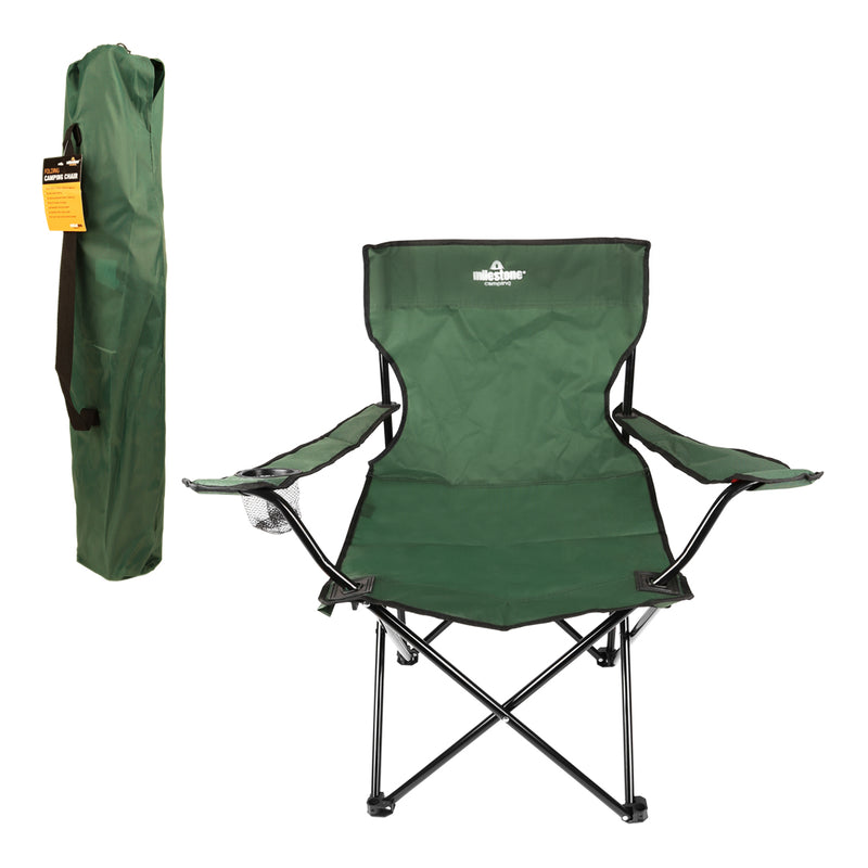 Load image into Gallery viewer, Folding Chair With Cup Holder - Green
