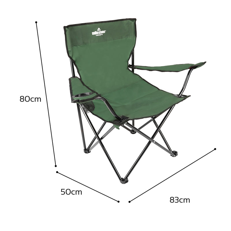 Load image into Gallery viewer, Folding Chair With Cup Holder - Green
