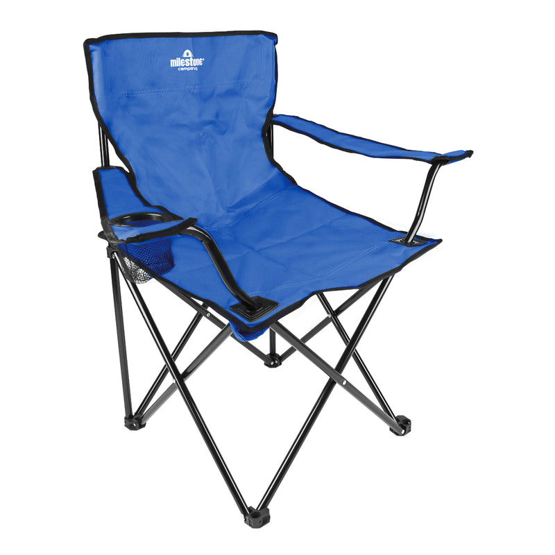 Load image into Gallery viewer, Folding Chair With Cup Holder - Blue
