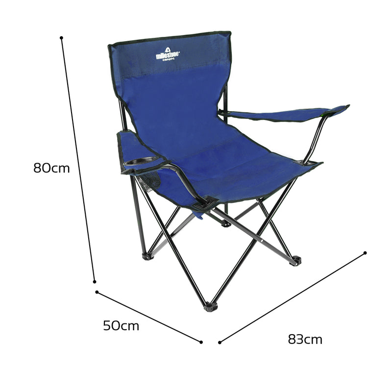 Load image into Gallery viewer, Folding Chair With Cup Holder - Blue
