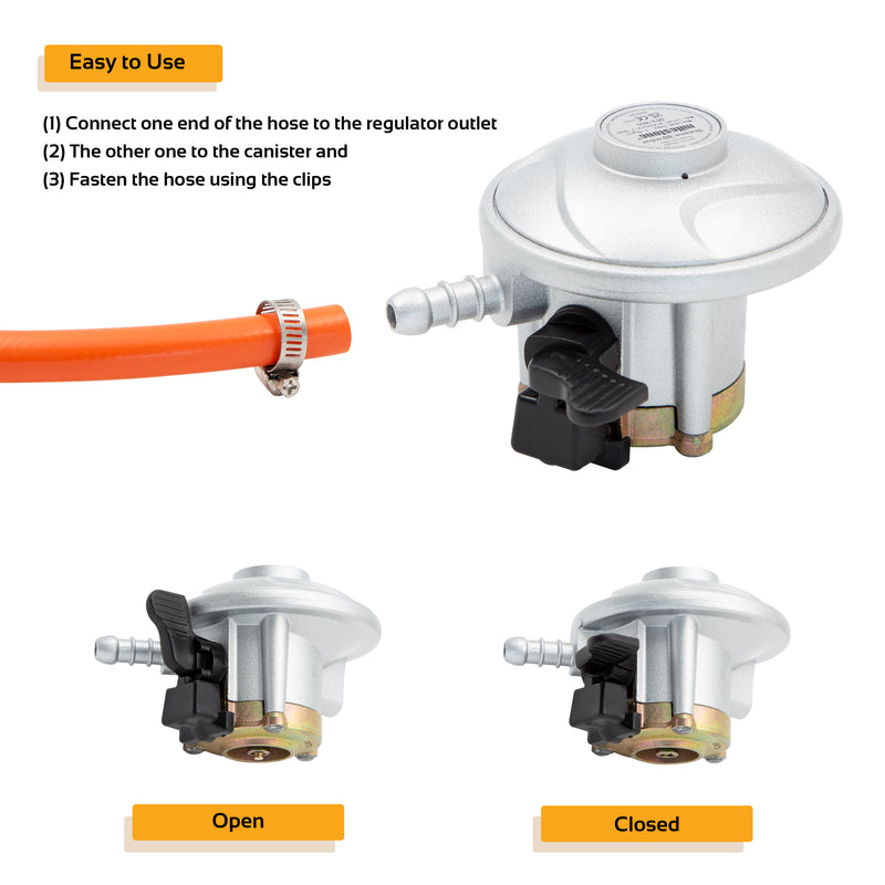 Load image into Gallery viewer, 21mm Gas Regulator with Hose &amp; Clips
