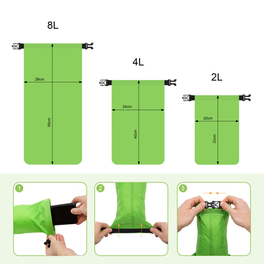 Set of 3 Waterproof Dry Sacks