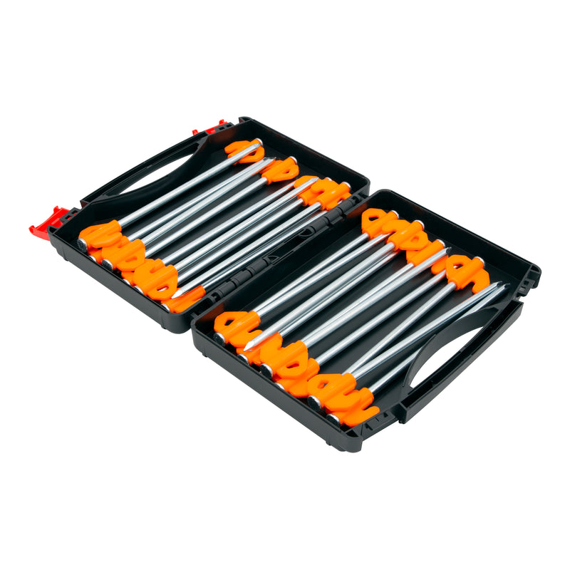 Load image into Gallery viewer, 20 Heavy Duty Tent Pegs with Carry Case
