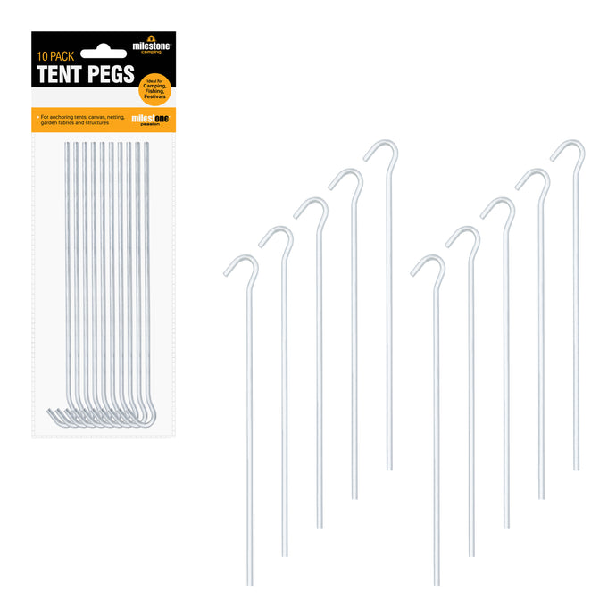 10 Metal Tent Pegs