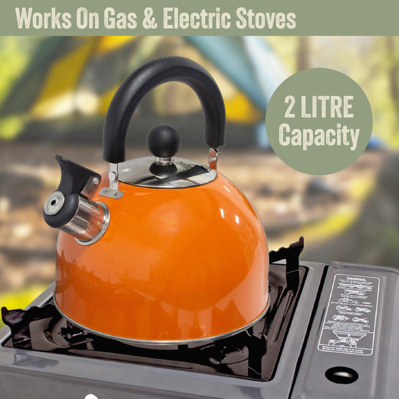 Load image into Gallery viewer, 2L Orange Camping Kettle
