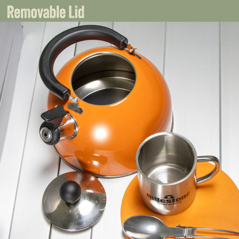 Load image into Gallery viewer, 2L Orange Camping Kettle
