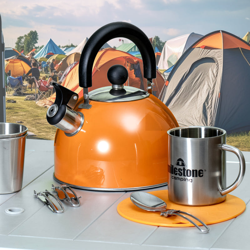 Load image into Gallery viewer, 2L Orange Camping Kettle
