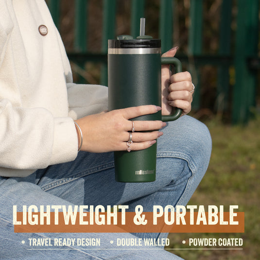 40oz Tumbler with Straw - Evergreen