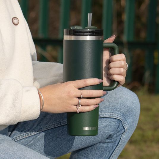 40oz Tumbler with Straw - Evergreen