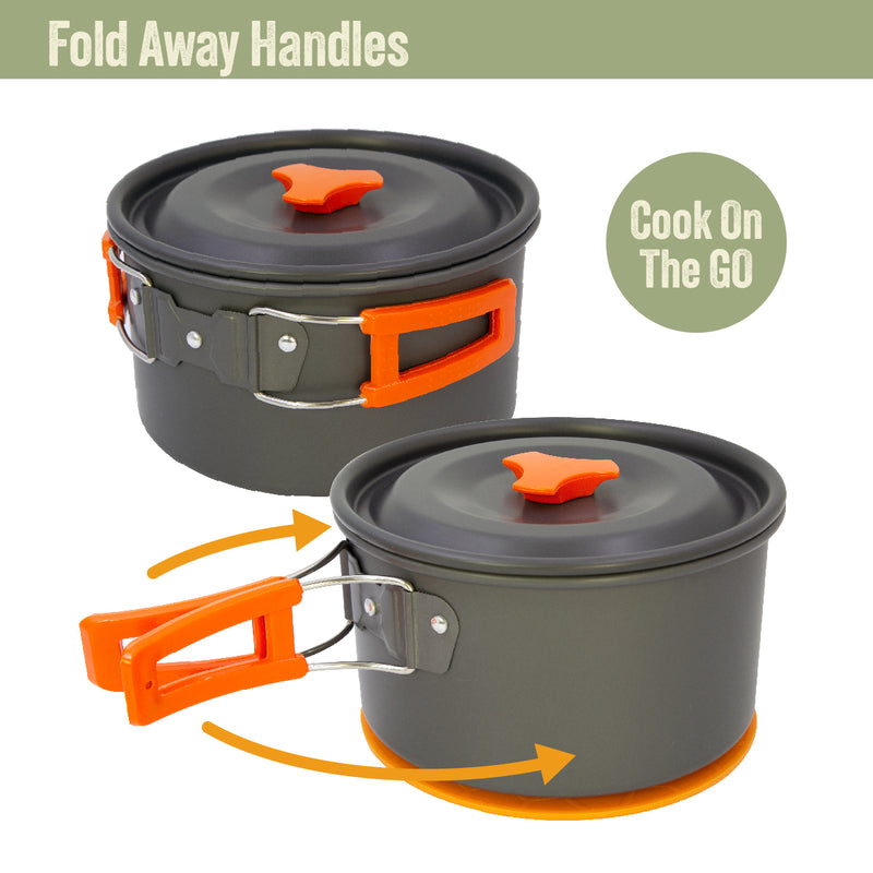 Load image into Gallery viewer, 11 piece Aluminium Camping Cookware Kit
