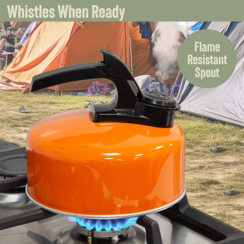 Load image into Gallery viewer, 1L Orange Camping Kettle
