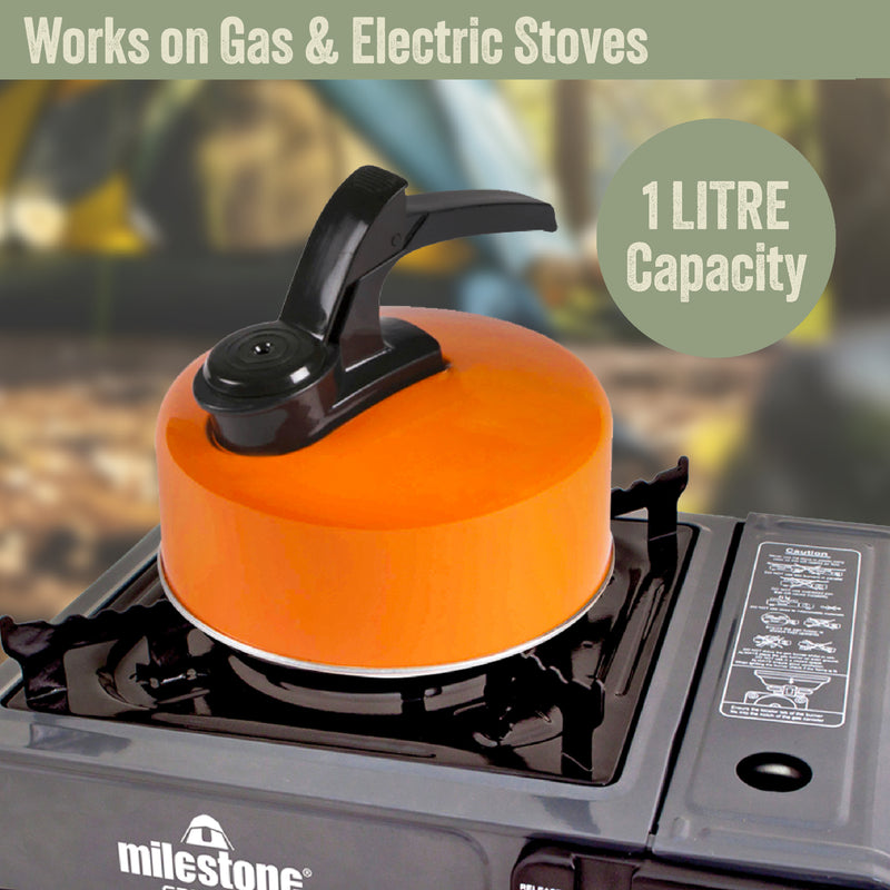 Load image into Gallery viewer, 1L Orange Camping Kettle
