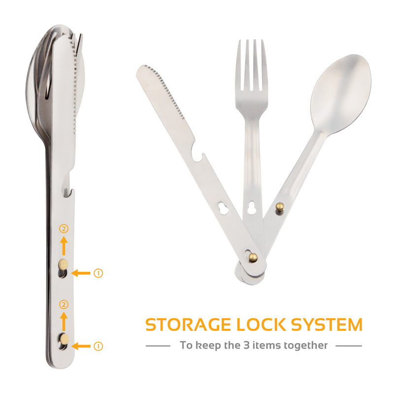 Load image into Gallery viewer, 3 Piece Camping Cutlery Set
