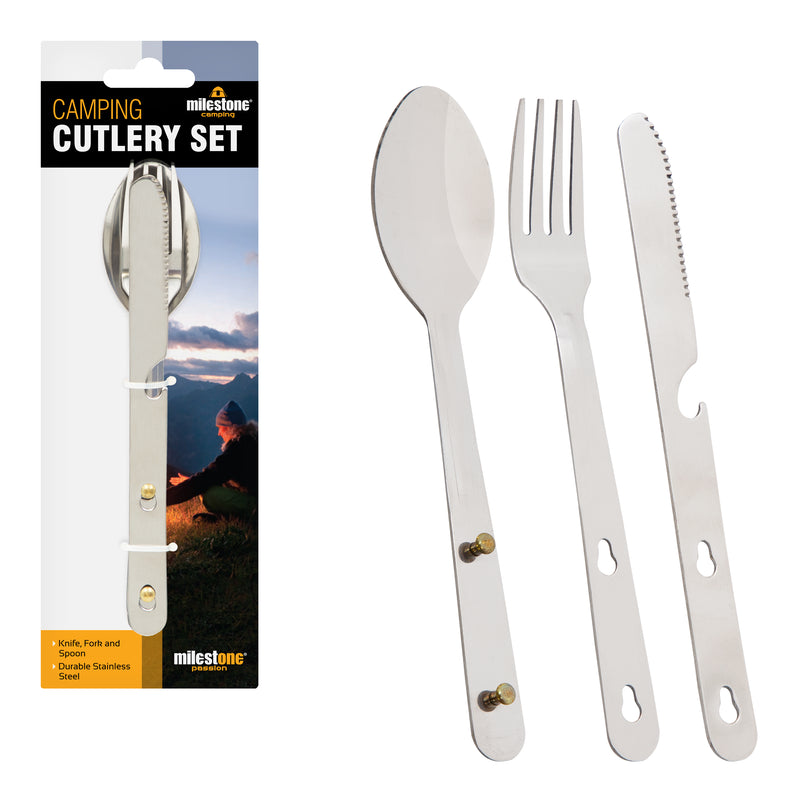 Load image into Gallery viewer, 3 Piece Camping Cutlery Set
