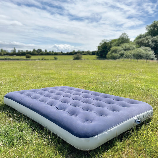 Double Inflatable Airbed - Blue & White