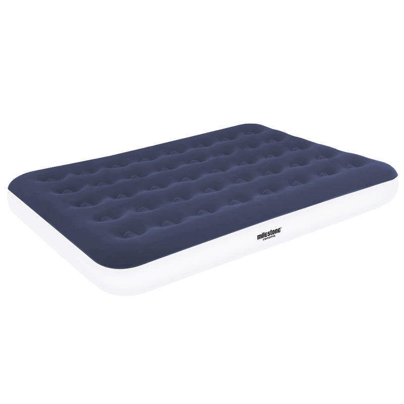 Load image into Gallery viewer, Double Inflatable Airbed - Blue &amp; White
