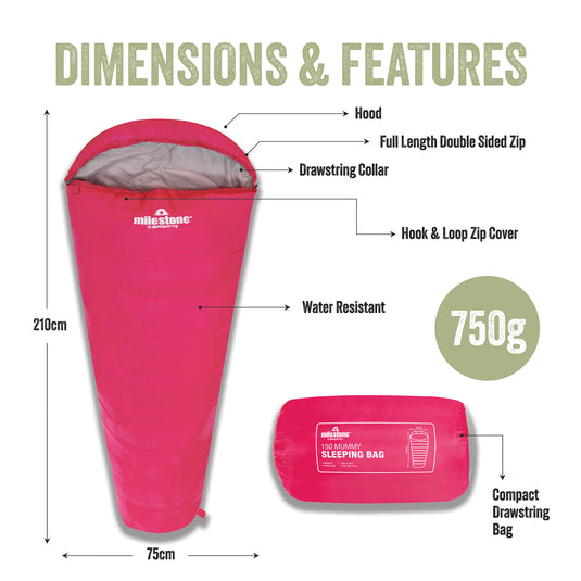 Mummy Sleeping Bag - Pink