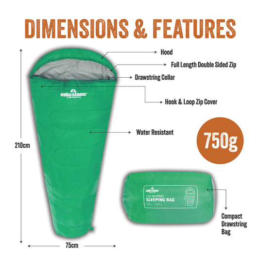 Mummy Sleeping Bag - Green