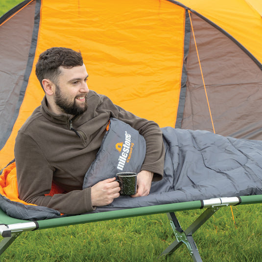 Mummy Sleeping Bag - Grey & Orange