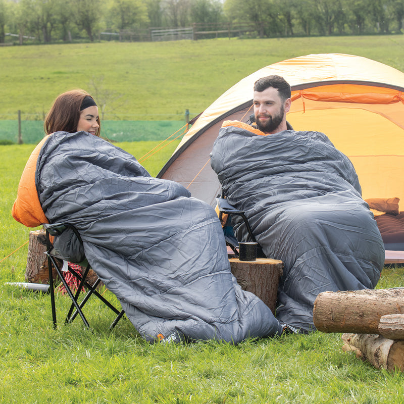 Load image into Gallery viewer, Envelope Sleeping Bag - Grey &amp; Orange
