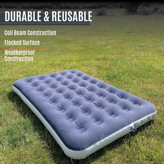 Double Inflatable Airbed - Blue & White