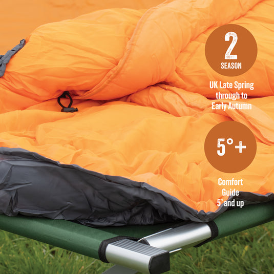 Envelope Sleeping Bag - Grey & Orange