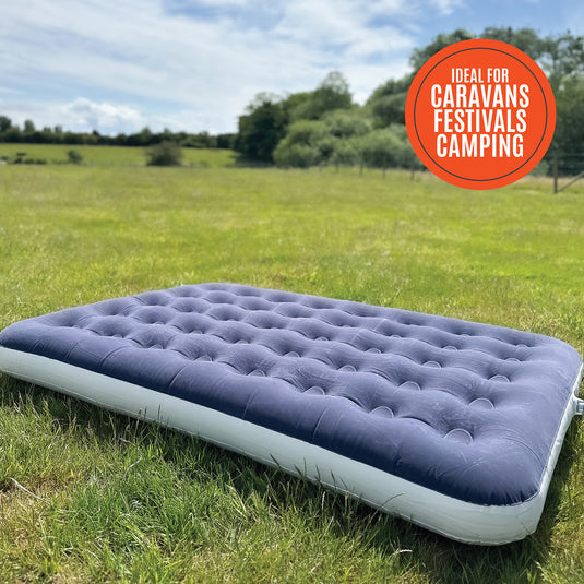 Double Inflatable Airbed - Blue & White