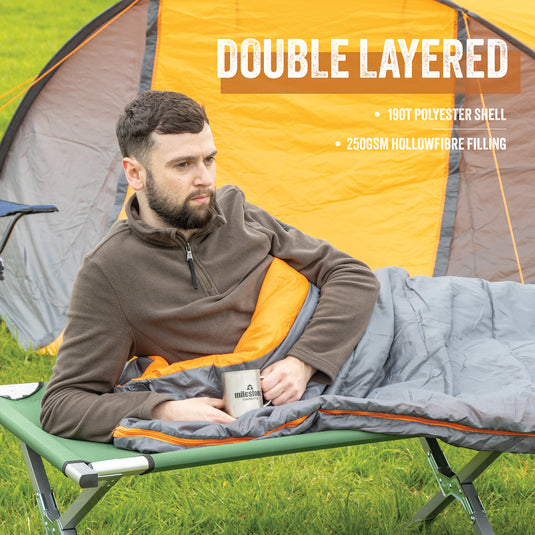 Envelope Sleeping Bag - Grey & Orange