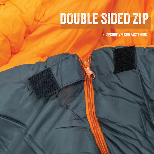 Envelope Sleeping Bag - Grey & Orange