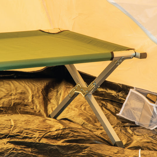 Deluxe Folding Camping Bed - Green