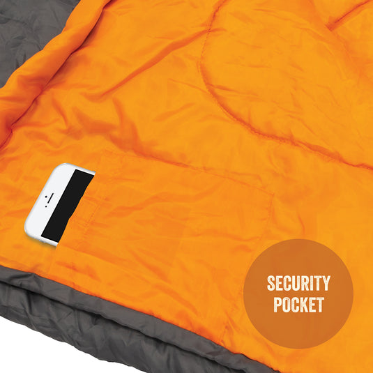 Envelope Sleeping Bag - Grey & Orange